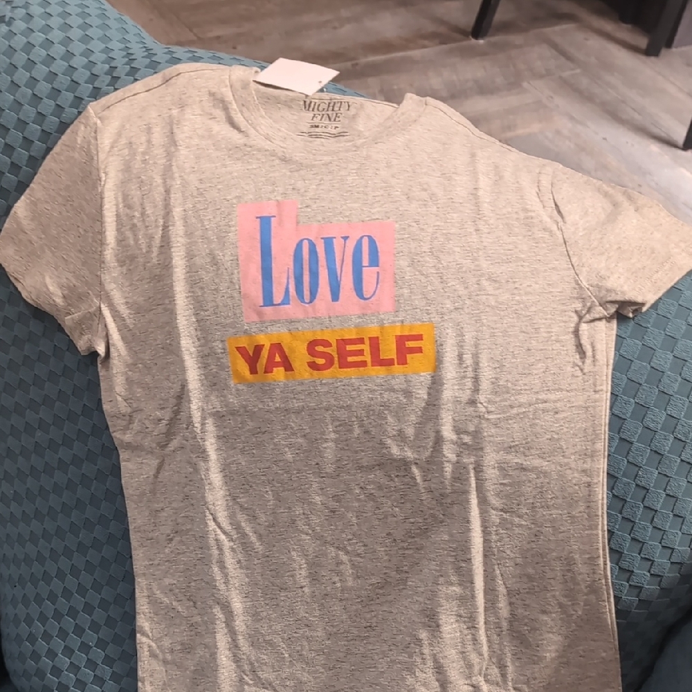 Mighty Fine Gray Tee with Vibrant Print